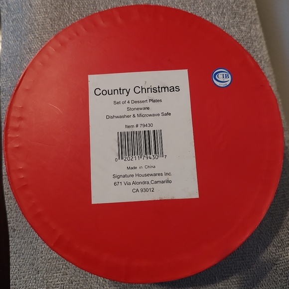 Set of 4 Snowman Country Christmas Plates - Picture 6 of 6